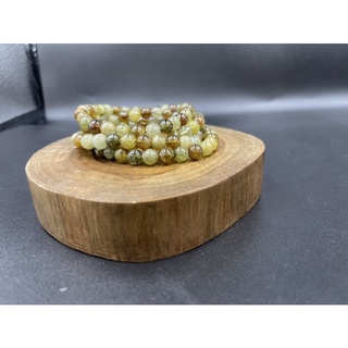 Green garnet  round beads bracelet