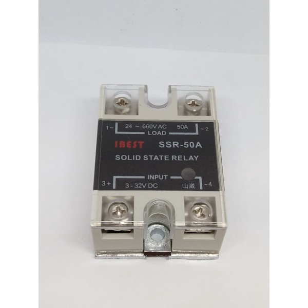 SSR-50A SOLID STATE RELAY ไฟเข้า 3-32VDC ไฟออก24~660VAC 50A