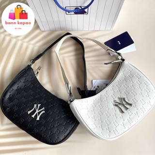 Mlbรุ่น Hobo กระเป๋าหนังลายโลโก้NY outlet