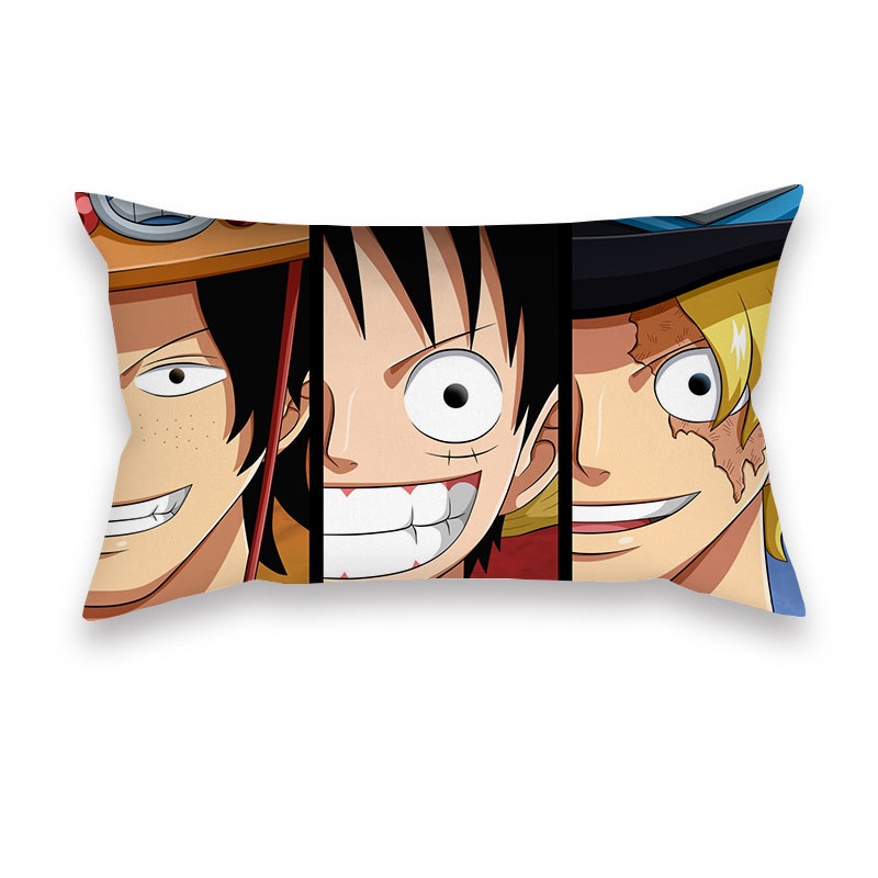 ปลอกหมอน ผ้าโพลีเอสเตอร์ ลาย One Piece Luffy ขนาด 50x30 ซม. สําหรับตกแต่งบ้าน รถยนต์