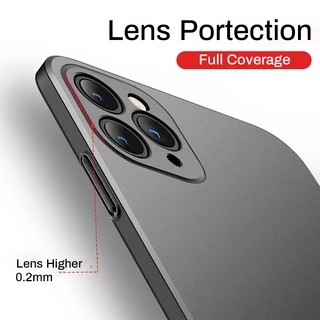 หรูหรา Matte กันกระแทก Hard PC สําหรับ iPhone 16 15 Pro Max 13 12 11 Pro MAX XR XS Max 8 7 Plus 14 Plus 15 Plus 14 Pro Max 12 13 Pro Max 16 Pro Max Simple Ultra Thin ฝาหลัง