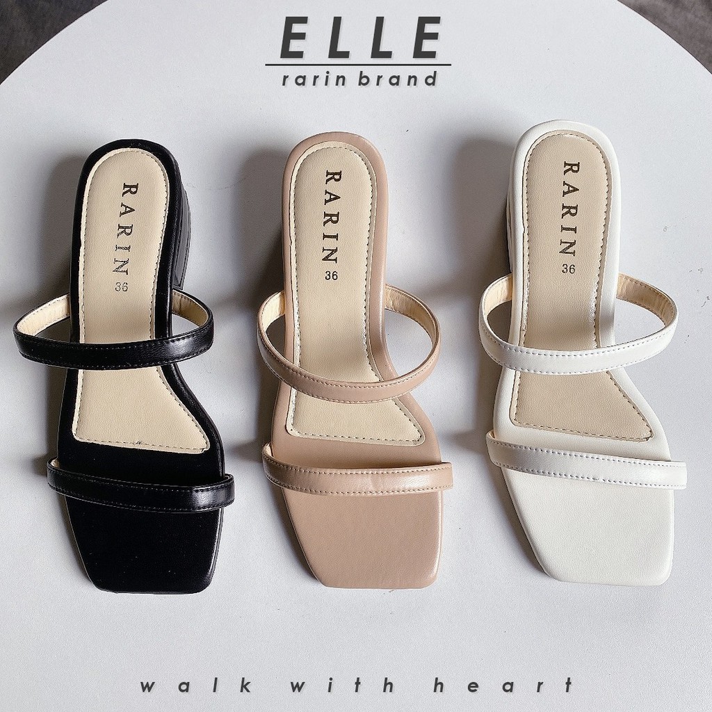 ?? ส่งเคอรี่ [ E l l e ] รองเท้าส้น 1 นิ้ว ใส่สบายมากกก