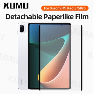 Xumu Detachable Paper Like PET Film For Xiaomi Mi Pad 5 Pro Reusable Removable Matte Paperlike Scratch-Resistant Screen Protector Mi Pad 5 Pro