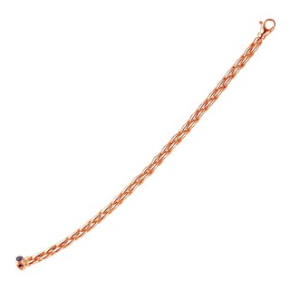 สร้อยข้อมือรูปไข่ ไพลินในทองคำแท้ Rose Gold 14k 7.5 นิ้ว