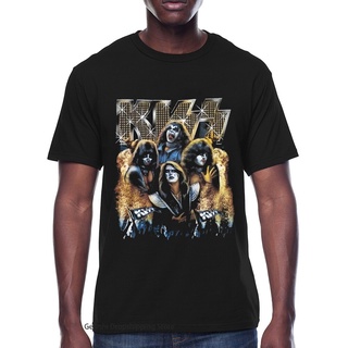 เสื้อยืด พิมพ์ลายตัวอักษร Rock Band Kiss สไตล์ฮิปฮอป แฟชั่นสําหรับผู้ชาย และผู้หญิง