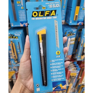 OLFA  มีดคัตเตอร์ 180 Black ขนาด 9 มม.ด้ามโลหะสีดำ ขนาดเล็ก คล่องมือ งานตัดที่มีรายละเอียดเล็กๆ
