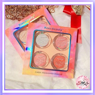 Cheek hightlighter powder by Kiss beauty set 4 pieces