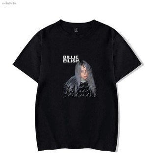 Billie Eilish Unisex T-shirt เสื้อยืดแขนสั้นผ้าฝ้ายขนาดใหญ่ ขนาดใหญ่ 4XL