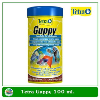 Tetra Guppy 100 ml. อาหารชนิดแผ่น สำหรับปลาหางนกยูง ปลาคิลลี่ และปลาออกลูกเป็นตัว