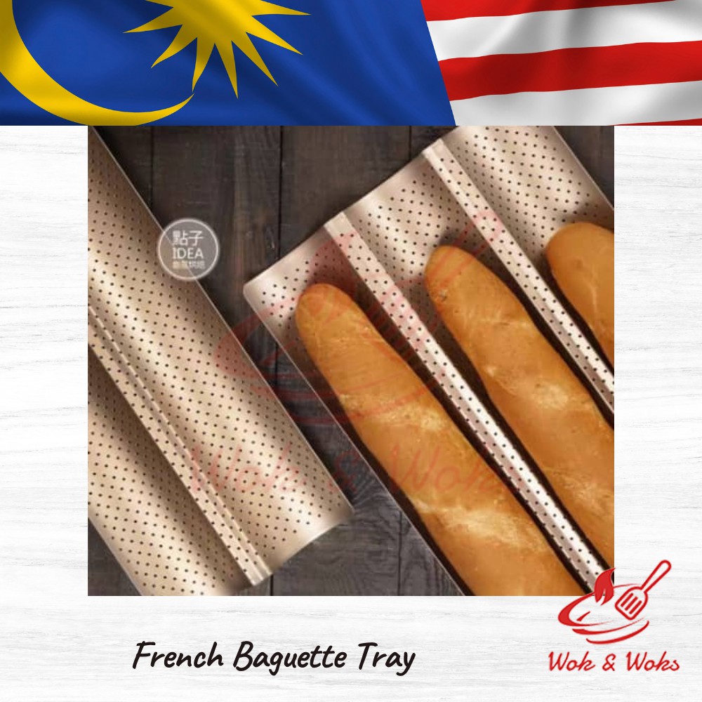 French Baguette Baking Tray / Dulang Pembakar Baguette Perancis (3 Bay/4Bay)