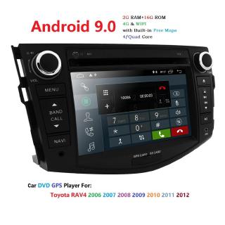 เครื่องเล่น DVD วิทยุ GPS สเตอริโอ 4G Android9.0 สําหรับ Toyota RAV4 2006 2007 2008 2009 2010 2011 2012