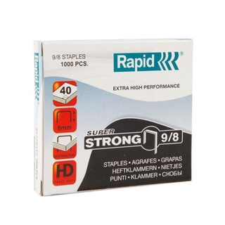 Rapid ลูกแม็ค ลวดเย็บกระดาษ ลวดยิงบอร์ด 1000 ตัว Rapid 9/8 , 9/10 , 9/12 , 9/14 , 9/17 , 9/20 , 9/24