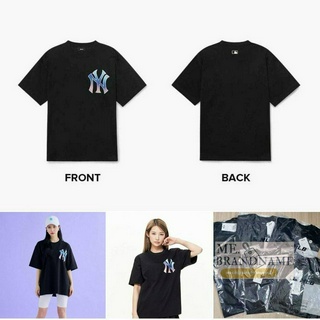 ของแท้ 💯% MLB Basic Big Logo T-Shirts NY เสื้อยืดสีดำ logo NY  ⚫️⚫️