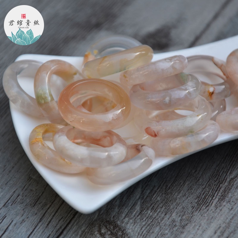 Ice Yingge แหวนโซ่อาเกต ลายดอกซากุระ เครื่องประดับ diy