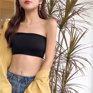 2 colors fashion minimalist solid color tube top sleeveless top for women