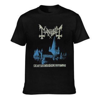 เสื้อยืดแขนสั้น พิมพ์ลาย Mayhem De Mysteriis สีดํา สําหรับผู้ชาย