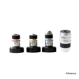 folღ 4X 10X 40X 100X High Quality Microscope Objective Lens Achromatic Objective Laboratory Biological Microscope parts