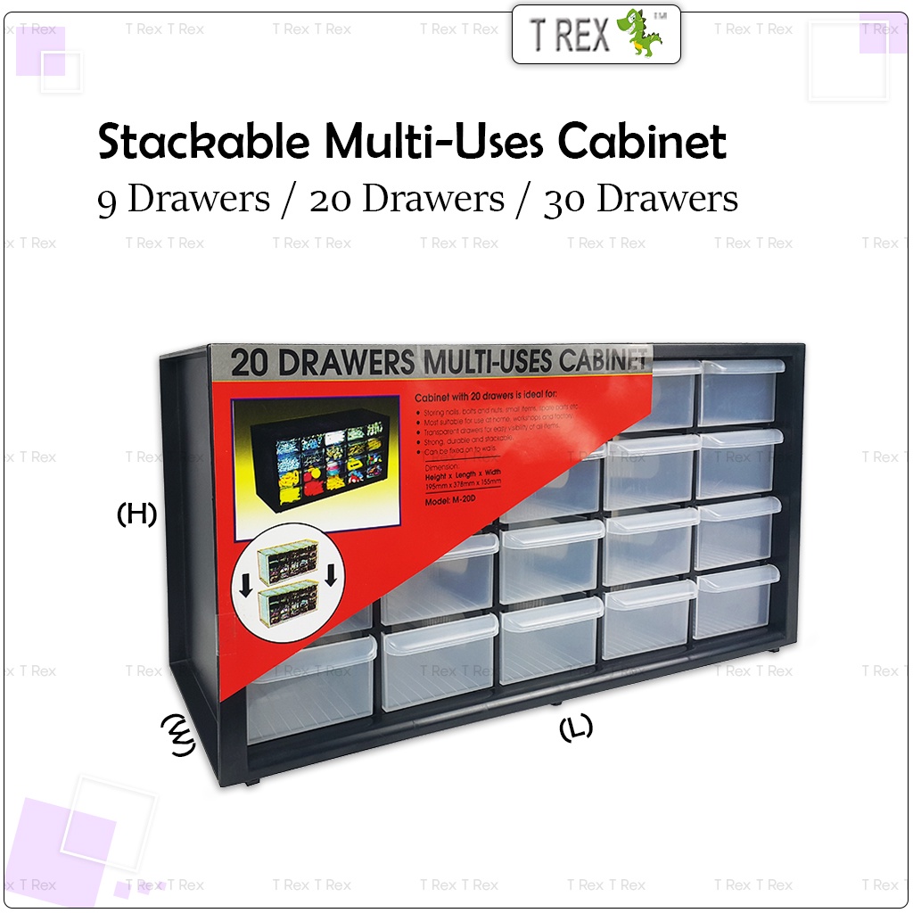9, 20 หรือ 30 ลิ้นชัก ตู้อเนกประสงค์วางซ้อนกันได้ / กล่องเก็บเลโก้ / ลิ้นชักสําหรับงานหนัก / Laci Ka