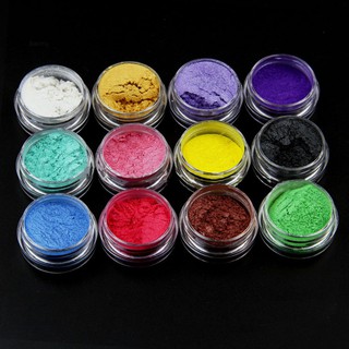 Baomy ใหม่ ผงสีไมก้า 12 สี สําหรับทําสบู่ เครื่องสําอาง เรซิน แต่งหน้า