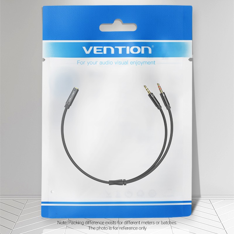 Vention อะแดปเตอร์หูฟัง แยกสายไมค์และหูฟัง 3.5 มม. ถึง ไมค์+เสียง สําหรับคอมพิวเตอร์ 3.5 มม. สำหรับหูฟัง เดสก์ท็อป แล็ปท็อป โทรศัพท์มือถือ