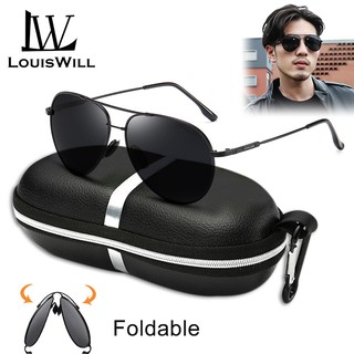 Louiswill แว่นตากันแดดแฟชั่น เลนส์โพลาไรซ์ นิ่ม UV 400 360 สําหรับผู้ชาย°แว่นกันแดด พับได้ สําหรับเล่นกีฬา กิจกรรมกลางแจ้ง