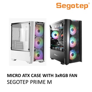 Segotep PRIME M MICRO ATX ขนาดกระจกนิรภัยเล่นเกม พร้อมพัดลม RGB 3X