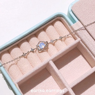 earika.earrings - opal galaxy ball bracelet สร้อยข้อมือเงินจี้โอโปลสีฟ้า ปรับขนาดได้ เหมาะสำหรับคนแพ้ง่าย