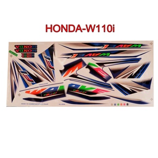 A สติ๊กเกอร์ติดรถมอเตอร์ไซด์ สำหรับ HONDA-W110i ปี2016 ล้อแม็ก สีน้ำเงินสะท้อน