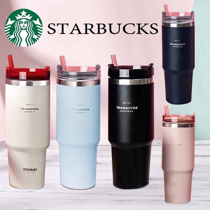 แก้วแช่เย็น Starbucks 30oz สแตนเลสแท้ หลอดในตัว ฉนวนกันความร้อน 304 แก้วเกบความเยน