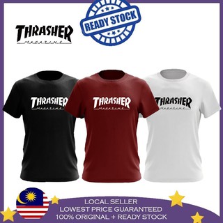 เสื้อยืดผ้าฝ้าย 100% พิมพ์ลายนิตยสาร THRASHER BAJU UNISEX