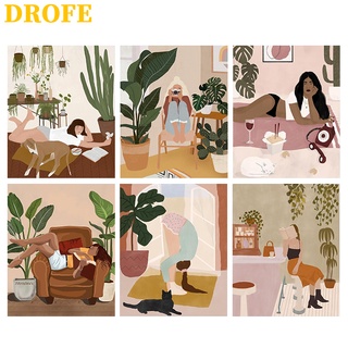 Drofe 【40X50 ซม.】~ภาพวาดตัวเลข / ตัวเลข / ภาพวาดศิลปะ Diy สําหรับแขวนตกแต่งผนัง