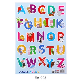 แบบฝึกอ่าน A-Z ขนาด A4 #EA-008 พลาสติก PP (จำนวน 1 ชิ้น) สื่อการเรียนรู้