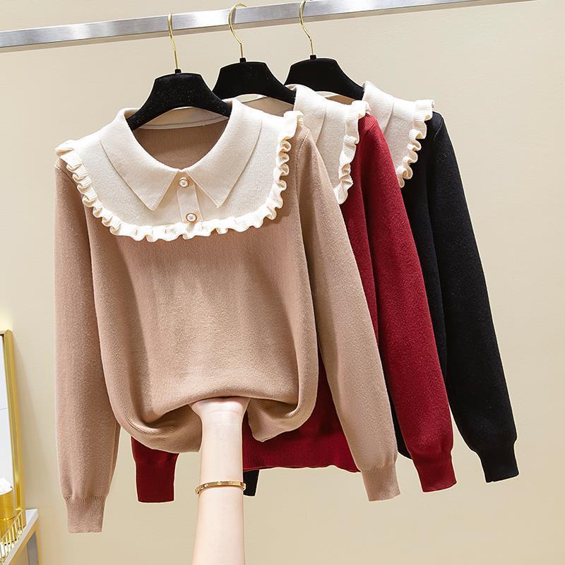 เสื้อกันหนาว ผ้าถัก ทรงหลวม แฟชั่นฤดูใบไม้ร่วง และฤดูหนาว สําหรับผู้หญิง