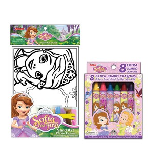 ดิสนีย์โซเฟียเดอะเฟิร์ส ชุดระบายสีเสริมทักษะ + สีเทียน Disney Sofia The First Coloring Set &amp; 8Extra Crayons