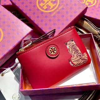 Tory Burch Kira Tiger พวงกุญแจ กระเป๋าสตางค์ กระเป๋าใส่เหรียญ