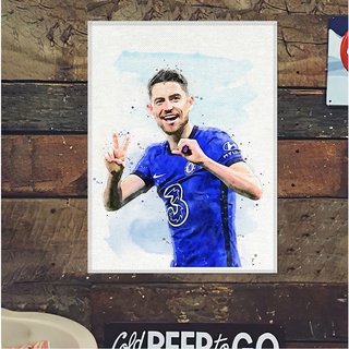 โปสเตอร์ ผ้าแคนวาส จอร์จินโญ่ เชลซี Jorginho Chelsea ภาพวาด ศิลปะ นักบอล นักฟุตบอล