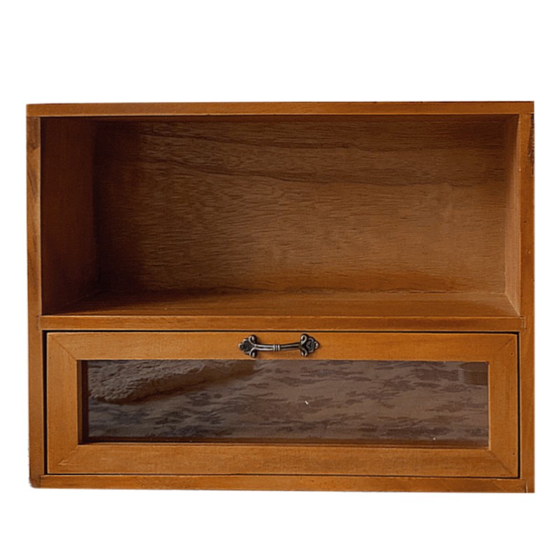 ตู้เก็บของย้อนยุคสีไม้สีเข้มตู้เก็บเครื่องสำอางห้องตู้ขนาดเล็กชั้นวางเครื่องประดับย้อนยุคตู้ไม้เนื้อแข็ง - รูปที่ 7