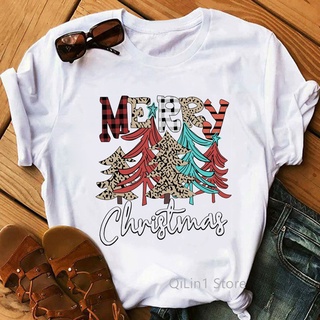 เสื้อยืดคริสต์มาส Women men top Christmas   s  Winter Basic Tshirt Femme  Lovely  Tees Lady  Friends  xmas