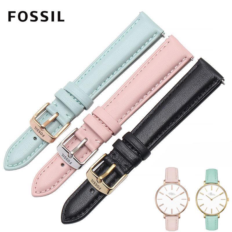Fossil สายนาฬิกาข้อมือ หนังวัวแท้ ES3793 ES4202 3894 ES3737 3795 3843 4385 4386 4338 12 มม. 14 มม. 16 มม. 18 มม. 20 มม. 22 มม.