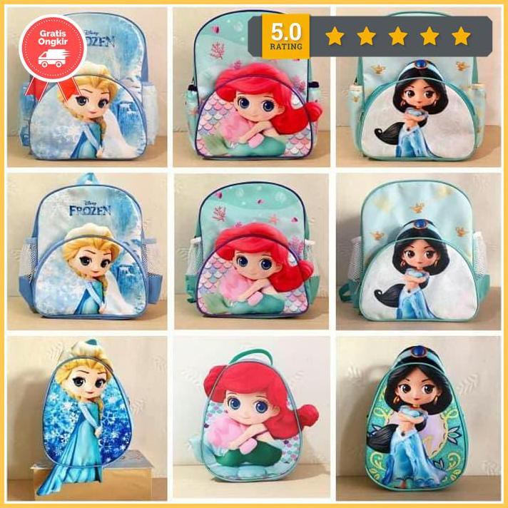 Princess Frozen 2 Ariel Jasmine 3D Childrens Sling Backpack Jneny789