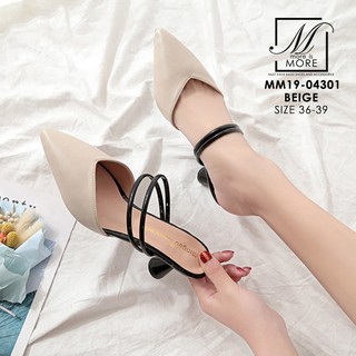 MM19-04301 รองเท้าแฟชั่นทรงหน้าวี ทรงเก็บหน้าเท้า