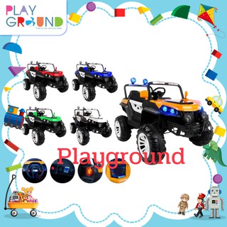 Playground รถแบตเตอรี่เด็ก 4x4 Offroad รถจิ๊ป ออฟโรด ขับเคลื่อน 4 ล้อ รุ่นใหญ่ สปอร์ตไลท์ 4 ดวง ล้อขาว 3819