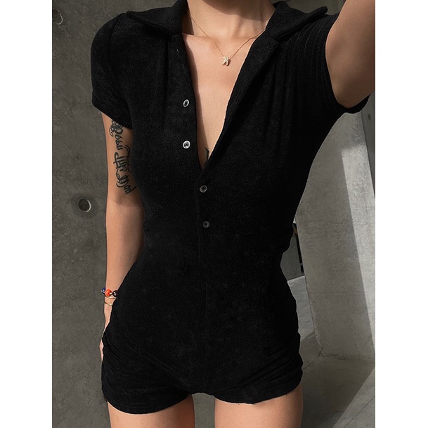 Hester Jumpsuit ชุดจั๊มสูท ขาสั้น รัดรูป สไตล์ฝรั่ง _Gioia.991 ( #gii405 )