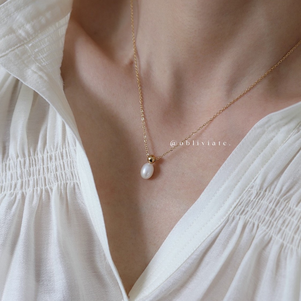 มุกน้ําจืดพร้อมสร้อยคอจี้ลูกปัด • เครื่องประดับไร้สารกันน้ํา • สร้อยคอสําหรับผู้หญิง ไม่มี062