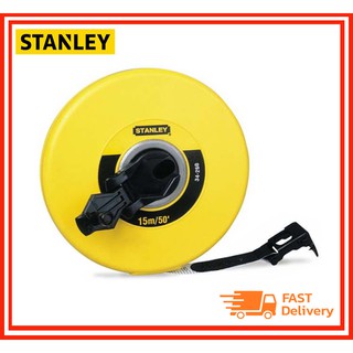 STANLEY เทปวัดที่สายำฟเบอร์กลาส 15 เมตร/50 ฟุต เทปกว้าง 12 มิล หน่วยวัดนิ้ว&amp;ซม. #34-260