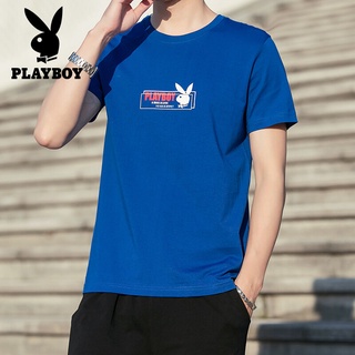 Playboy เสื้อยืด tide 2021 ฤดูร้อนใหม่ผู้ชายพิมพ์เสื้อผู้ชายแขนสั้นเสื้อยืดรอบคอ bottoming เสื้อ-