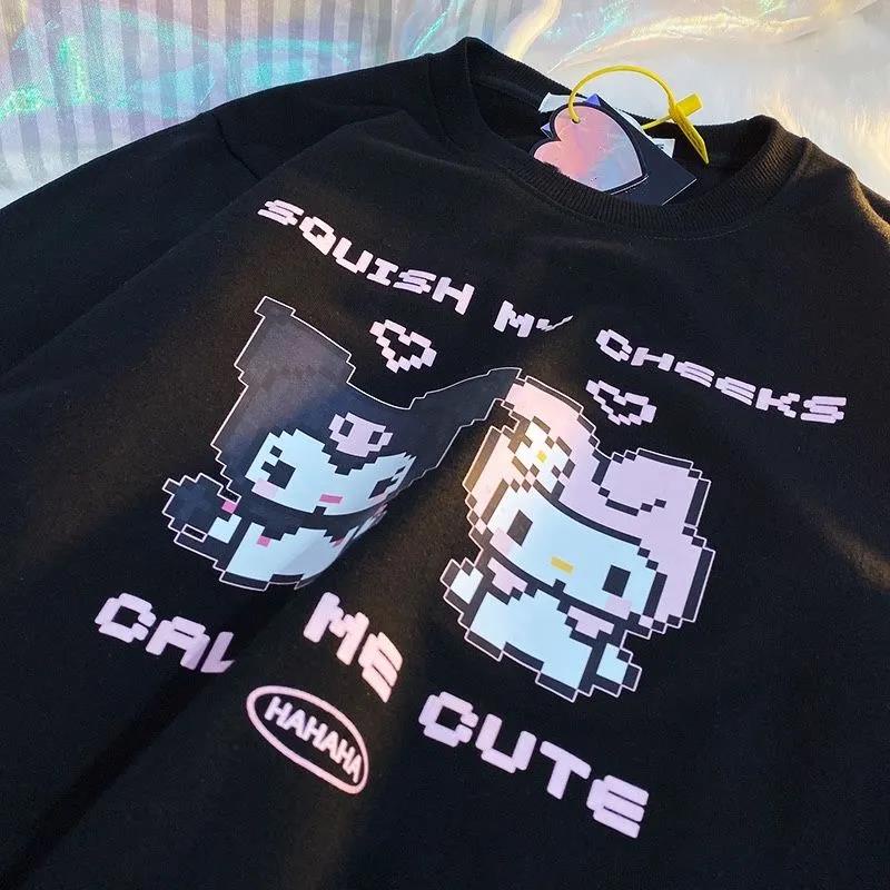 เสื้อกันหนาวแขนยาวลําลอง คอกลม ผ้ากํามะหยี่ แบบหนา พิมพ์ลายแมวน่ารัก เหมาะกับฤดูใบไม้ผลิ และฤดูหนาว แบบเรียบง่าย สําหรับผู้ชาย และผู้หญิง ไซซ์ 3XL