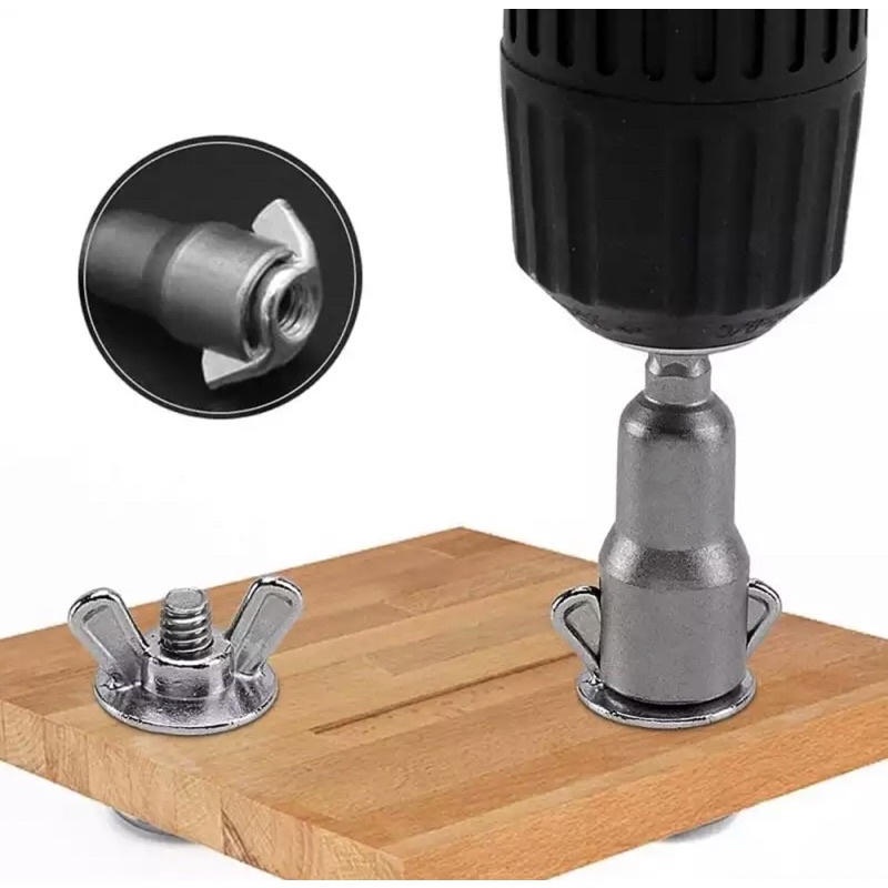 บล็อกขันน๊อต ผูกลวด บล็อกไขควง บล็อคขันสกรู หัวผ่า อะแดปเตอร์ 1/4”(2หุน) บล็อกต่อสว่าน น็อตC