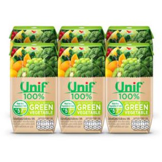 ยูนิฟ น้ำผักใบเขียว ผสมน้ำผักผลไม้รวม100% ขนาด 200ml ยกแพ็ค 6กล่อง UNIF GREEN VEGETABLE MIXED VEGI FRUIT JUICE