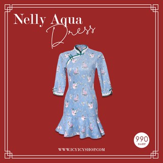 Nelly Aqua Dress * พร้อมส่ง*